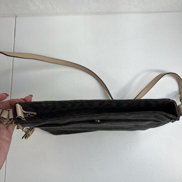 Michael Kors Crossbody Jet Set Large Brown Monogram Travel Logo Messenger Bag - Picture 8 of 15